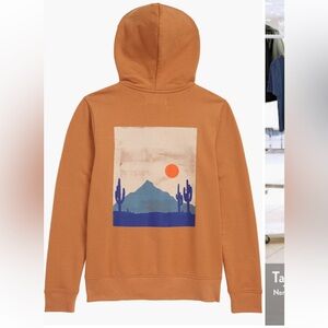 Treasure & Bond Tan Graphic Full Zip Hoodie NEW